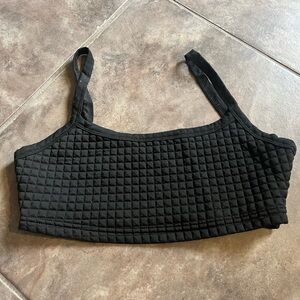 Black Quilted Crop Top